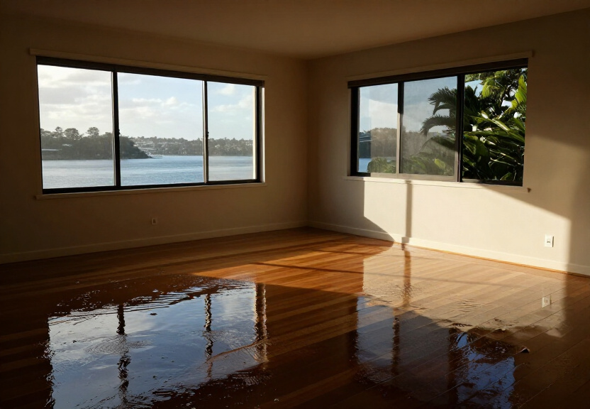 Water-damaged ceiling in a Bankstown home before drying